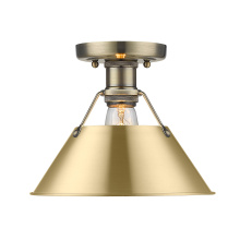Golden 3306-FM AB-BCB - Yep by Golden Lighting Orwell 1-light Flush Mount in Aged Brass and Brushed Champagne Brass shade